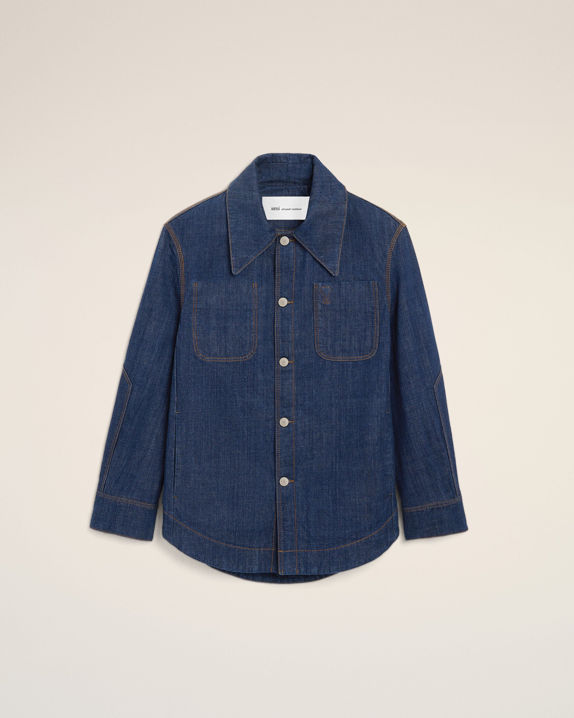 Jaqueta Worker de Algodão Azul Indigo Ami De Coeur | Ami Paris