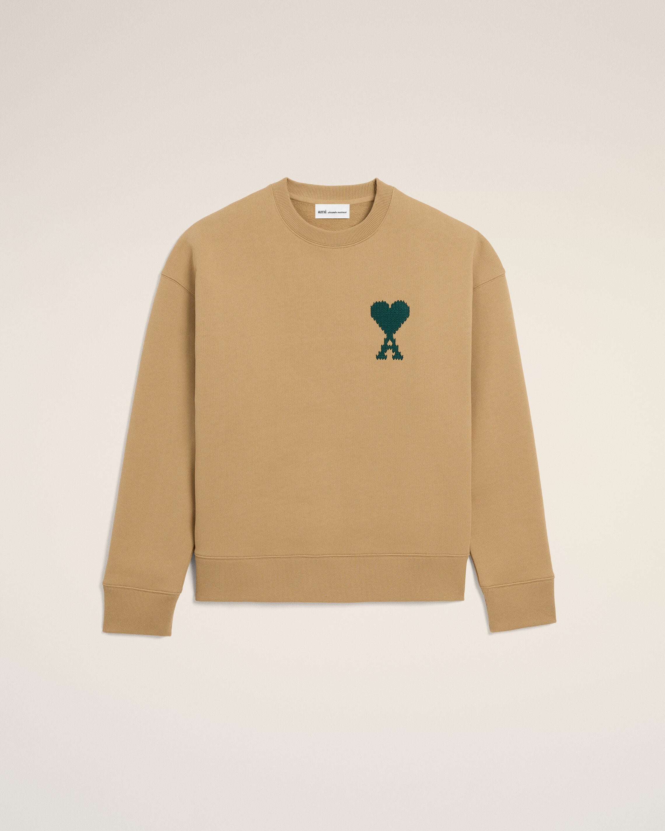 CAMEL / EVERGREEN Suéter Bege de Algodão Ami De Coeur | Ami Paris