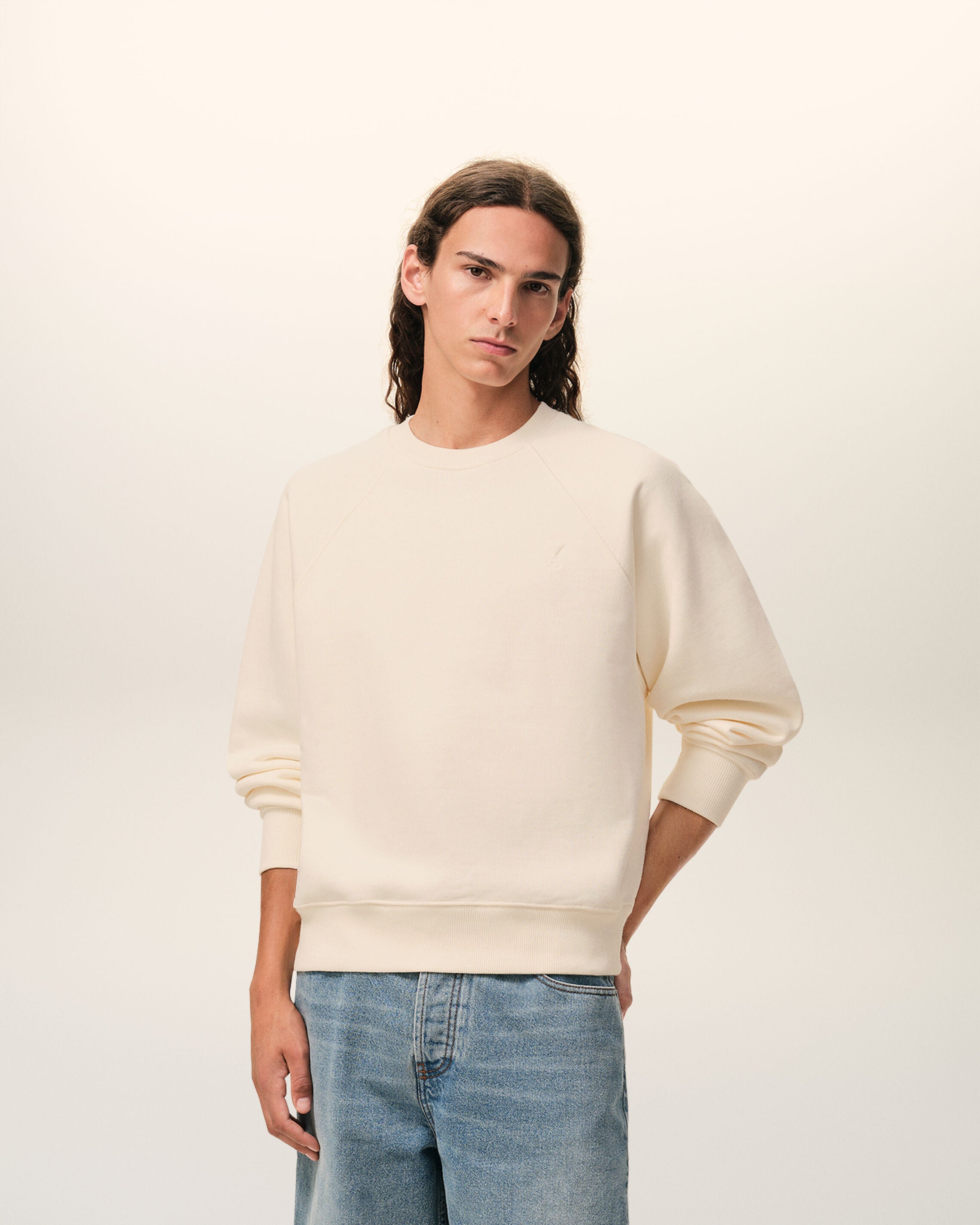 MOLETOM AMI DE COEUR BRANCO EM ALGODÃO BRANCO COM ESTAMPA | AMI PARIS