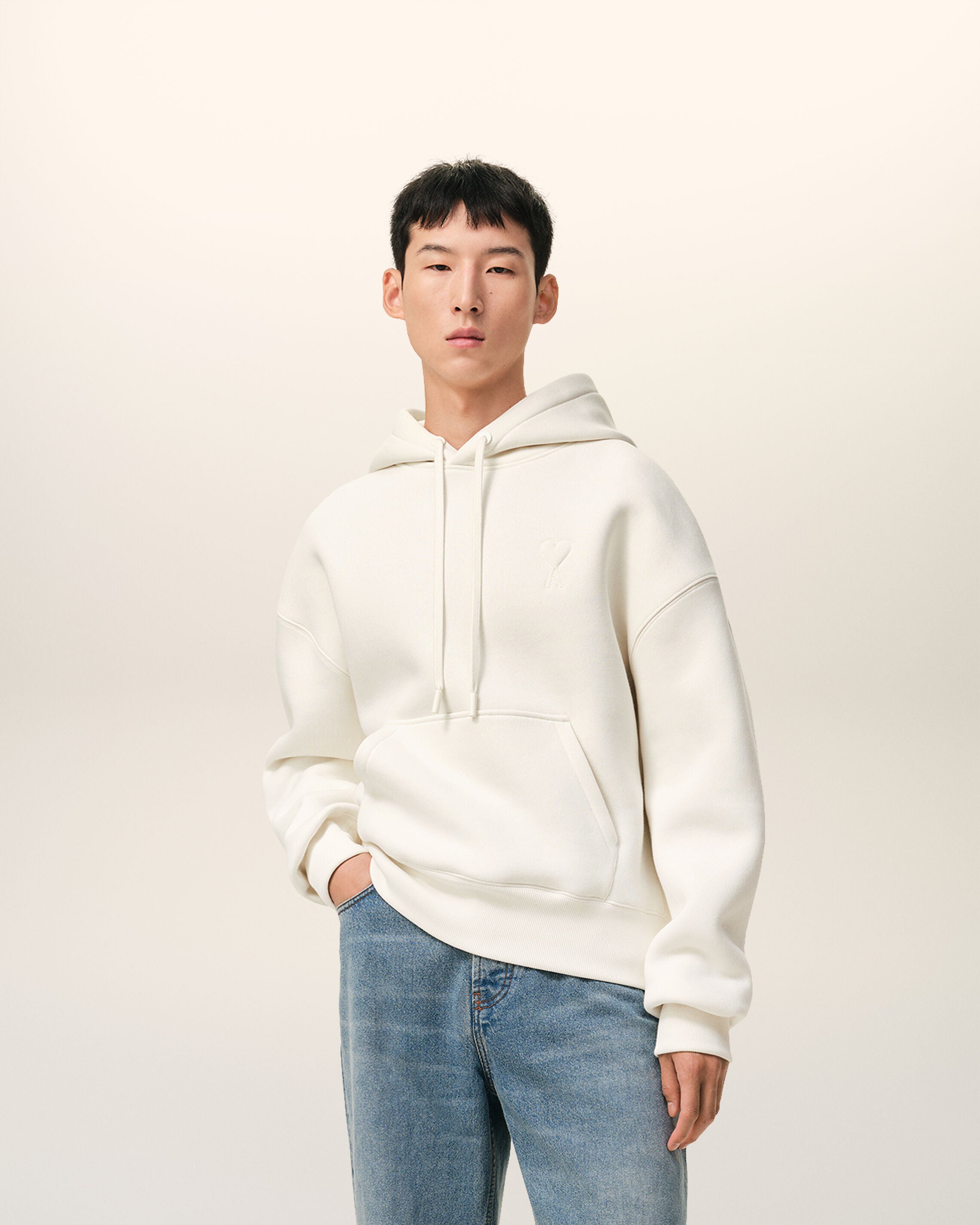 MOLETOM AMI DE COEUR BRANCO EM ALGODÃO BRANCO COM ESTAMPADO | AMI PARIS