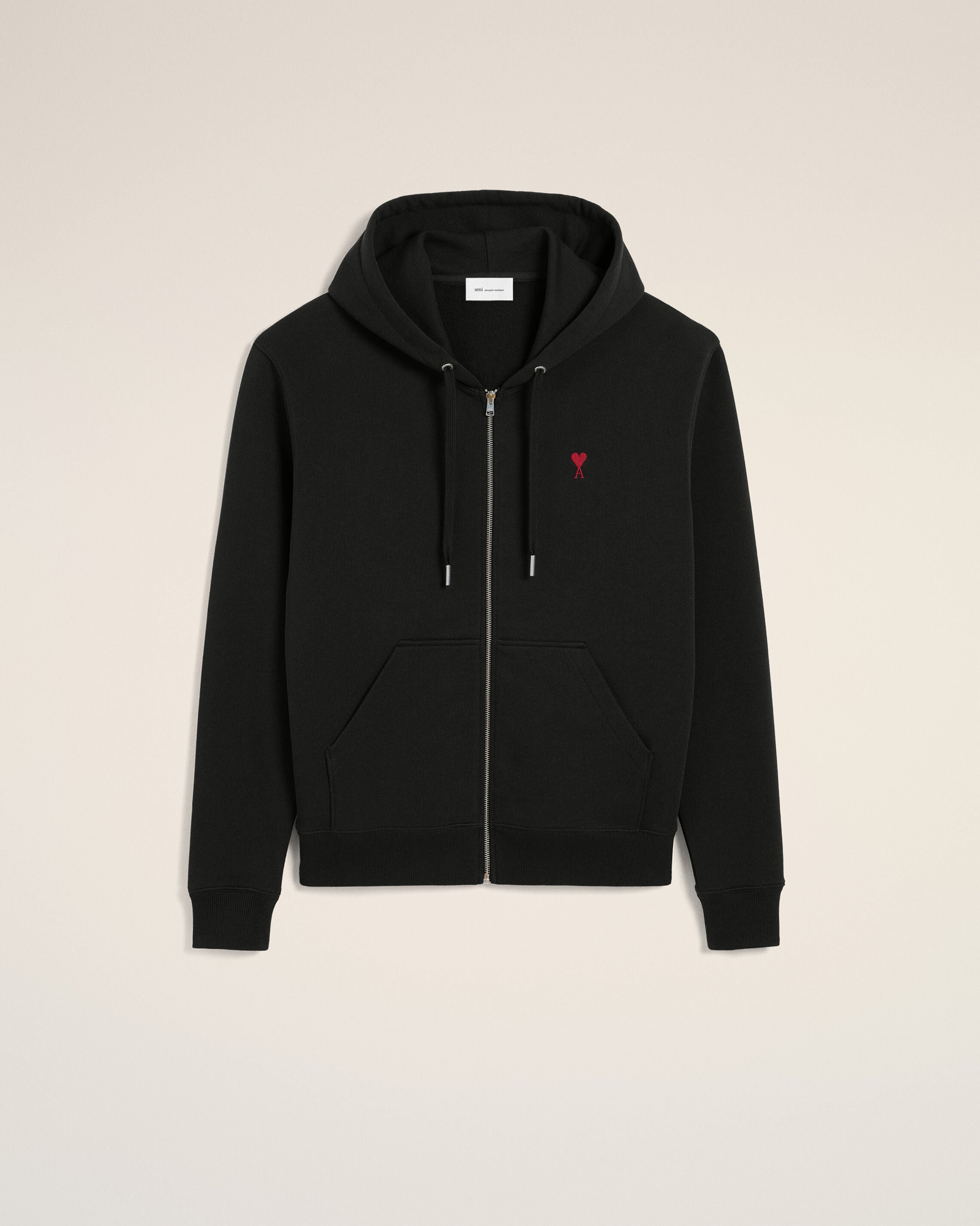 Moletom Zíper Ami De Coeur Preto Vermelho | AMI PARIS
