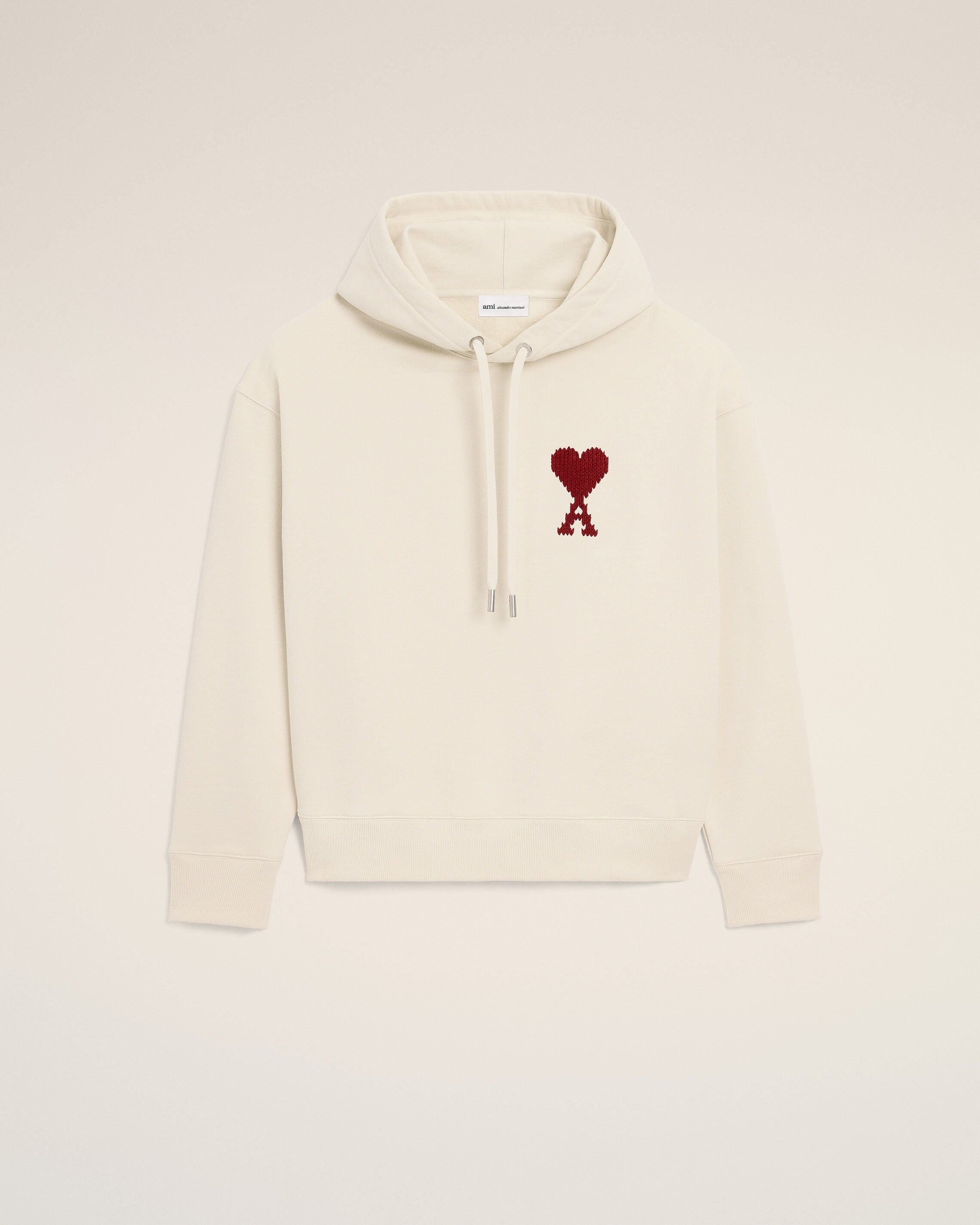 MOONLIGHT / SUNSET RED Hoodie de Algodão Branco Ami De Coeur | Ami Paris