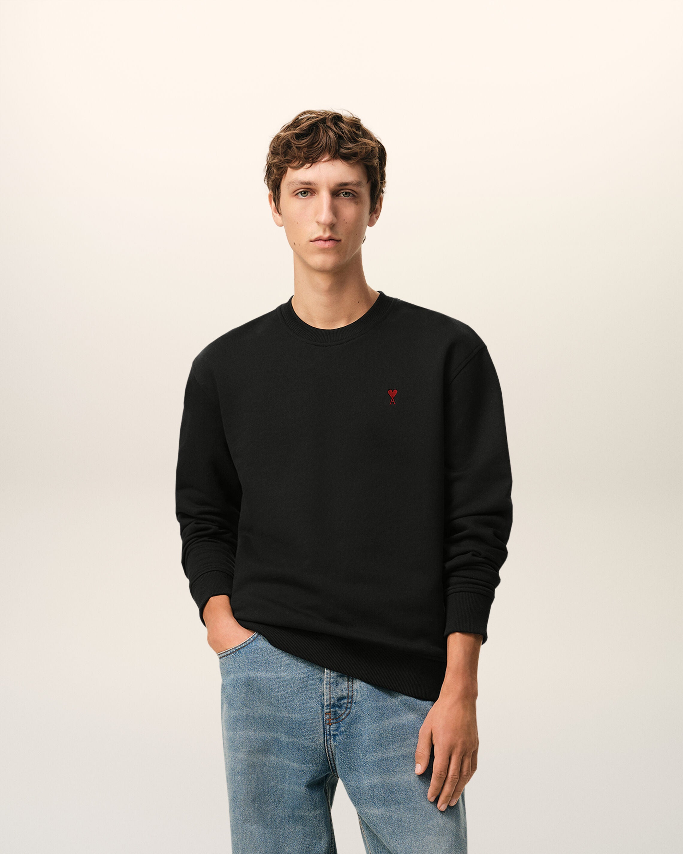 Camisola Ami de Coeur Preto Vermelho | AMI PARIS