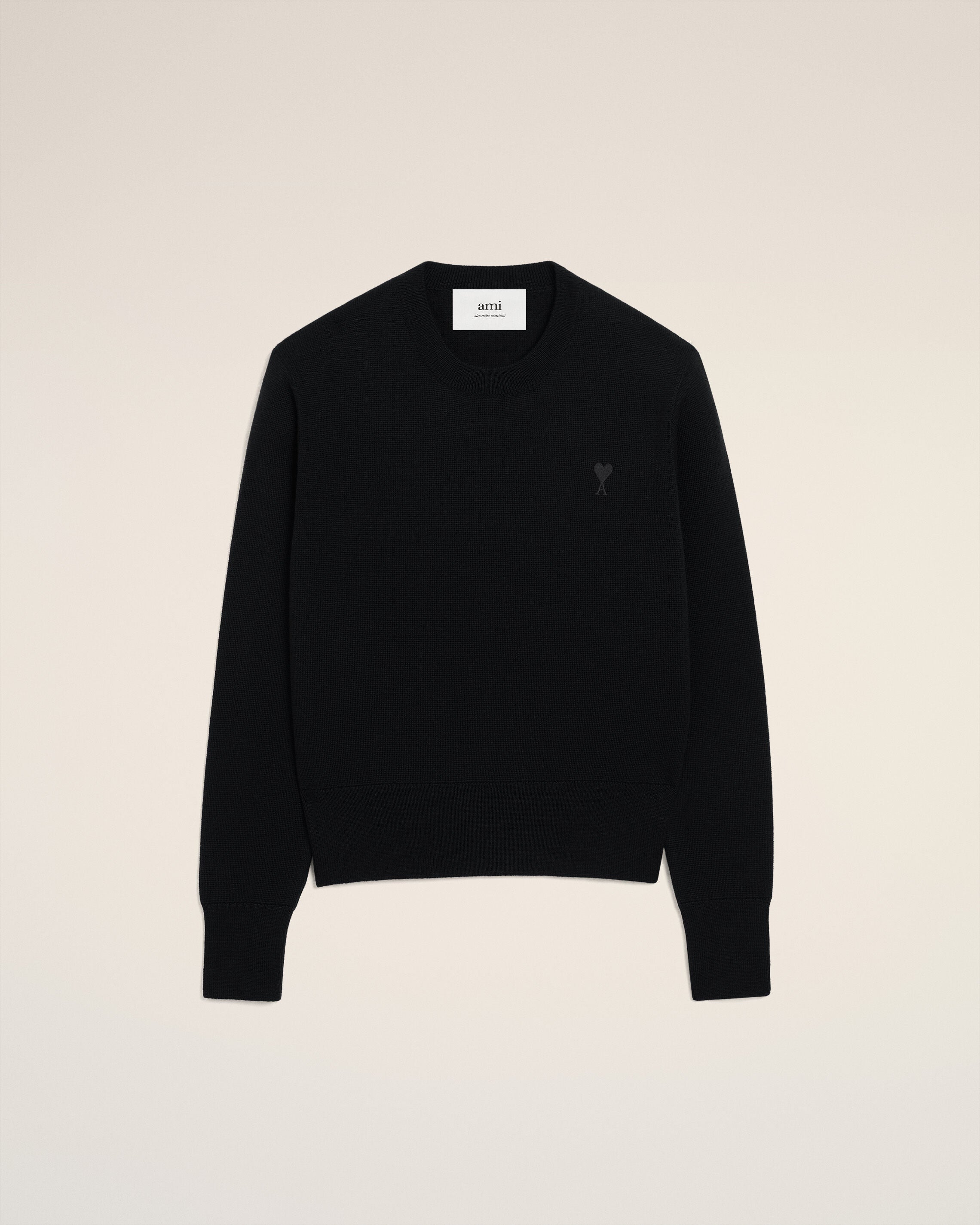 Moletom Crewneck de Lã Preta Ami De Coeur Preto | AMI PARIS
