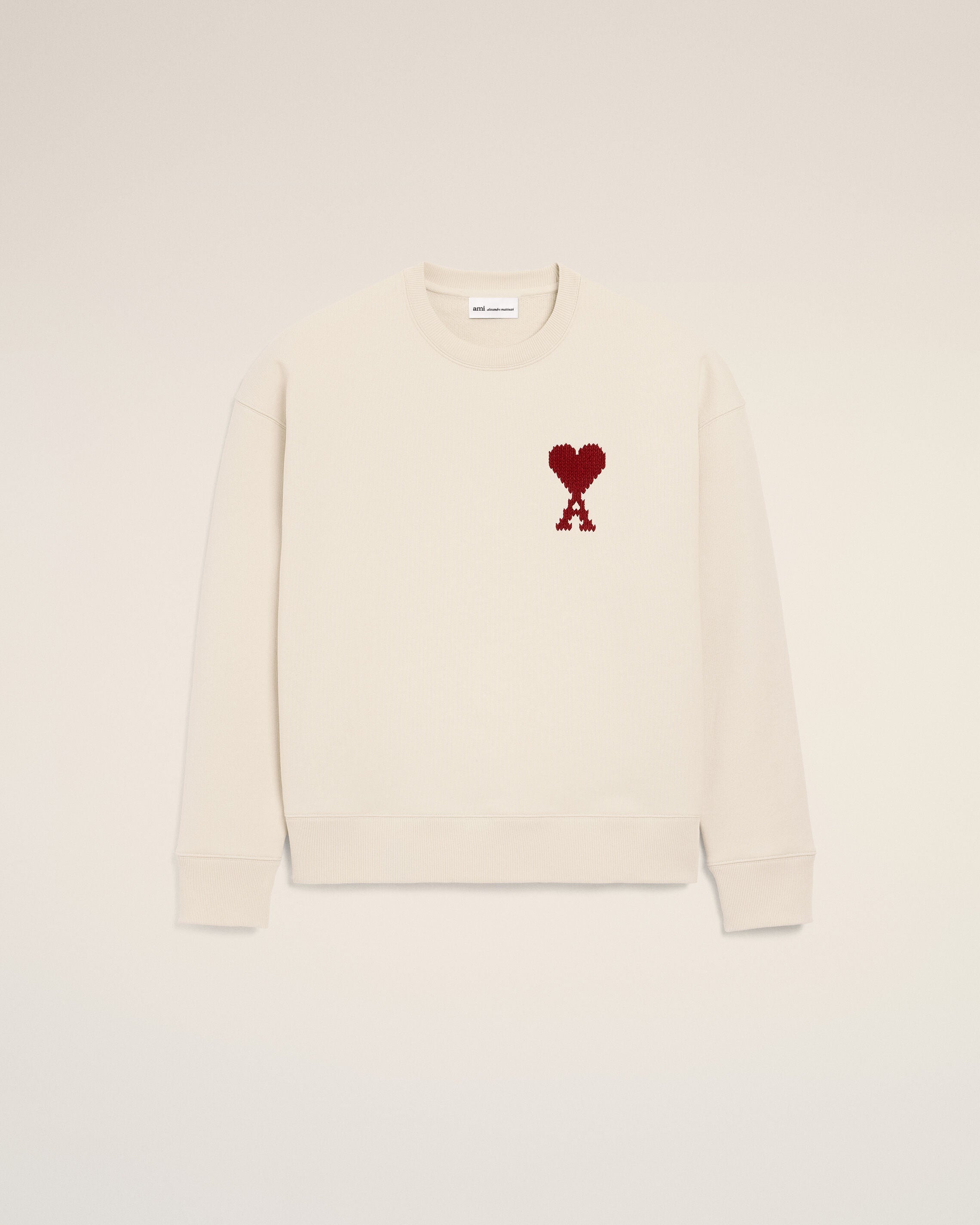 Moletom Ami De Coeur de Algodão Branco MOONLIGHT / SUNSET RED | Ami Paris
