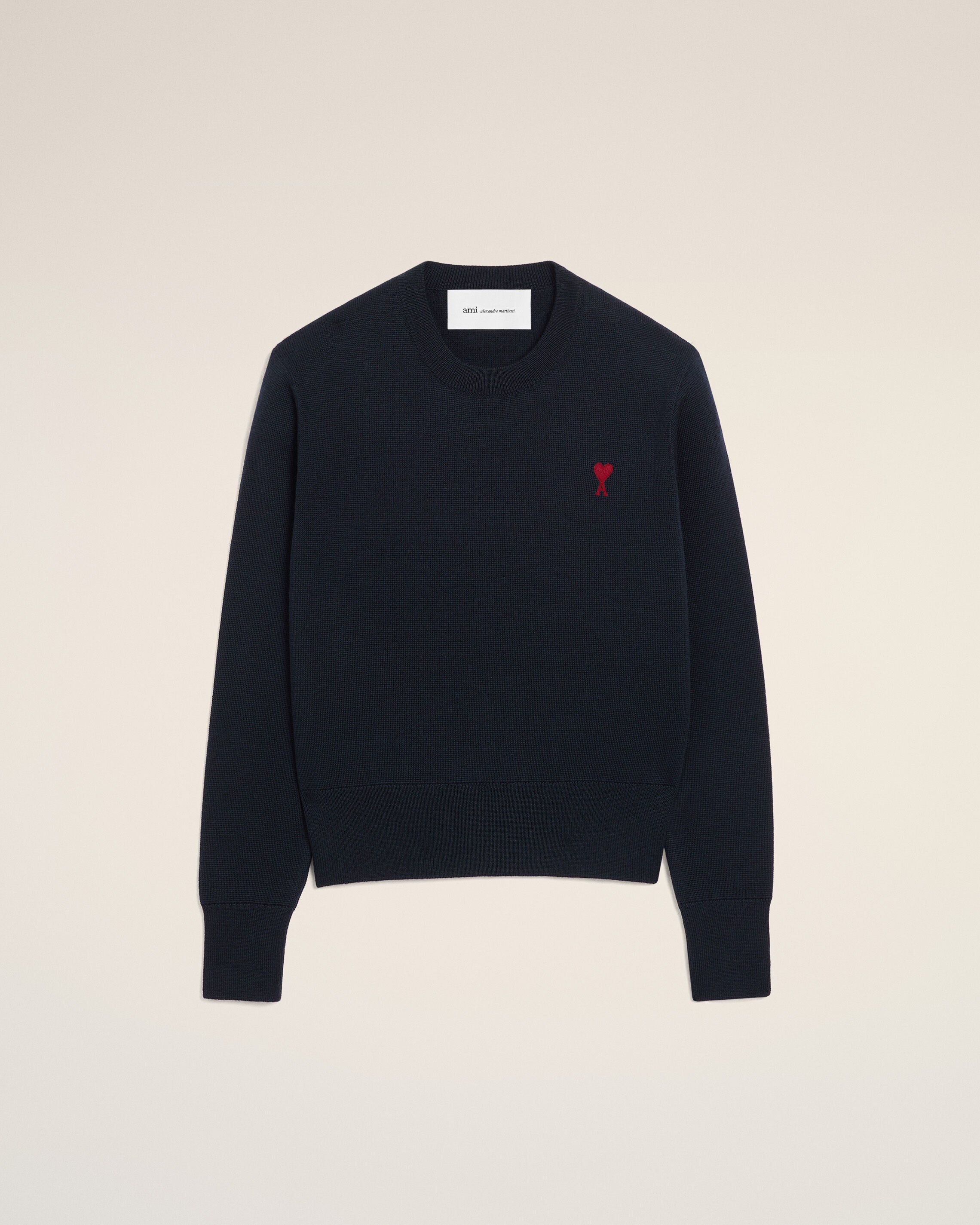 Pulôver de Malha de Lã Azul NAVY/VERMELHO | AMI PARIS