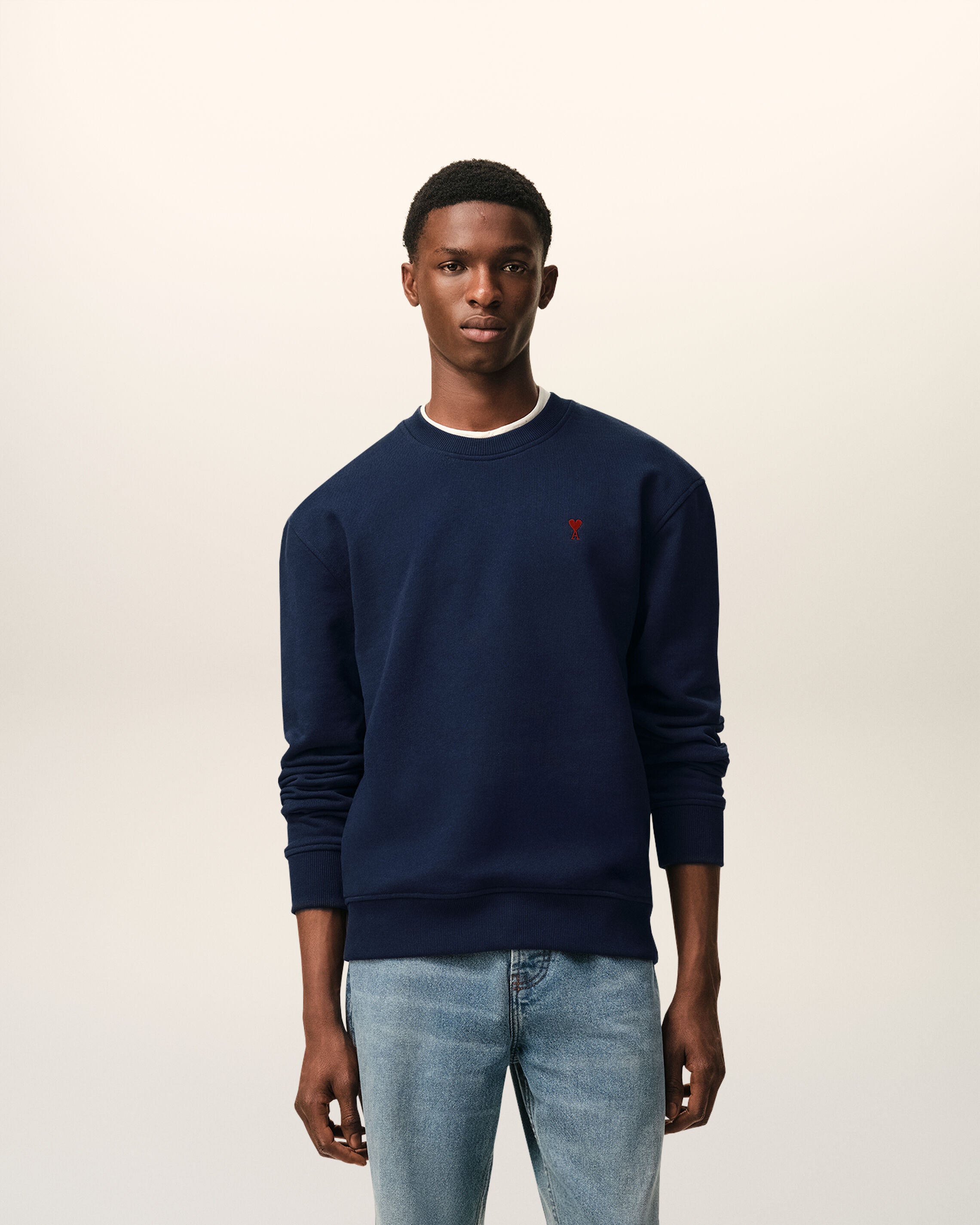 Sweatshirt Ami de Coeur Azul Noturno Vermelho | AMI PARIS