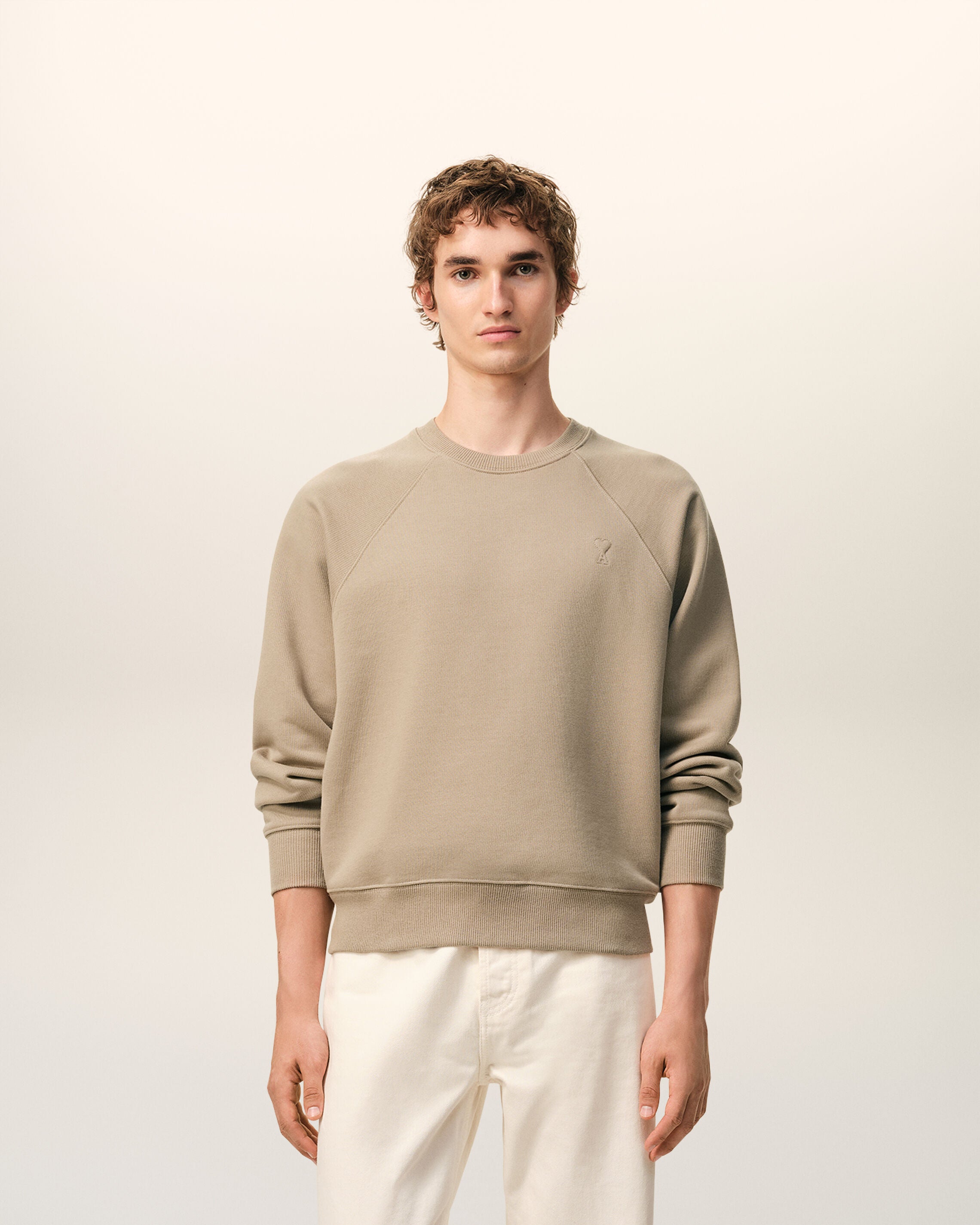 Moletom Ami de Coeur Bege em Algodão com Estampa TAUPE BEIGE | Ami Paris